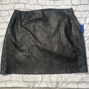Tummy Control Black Snakeskin Skirt